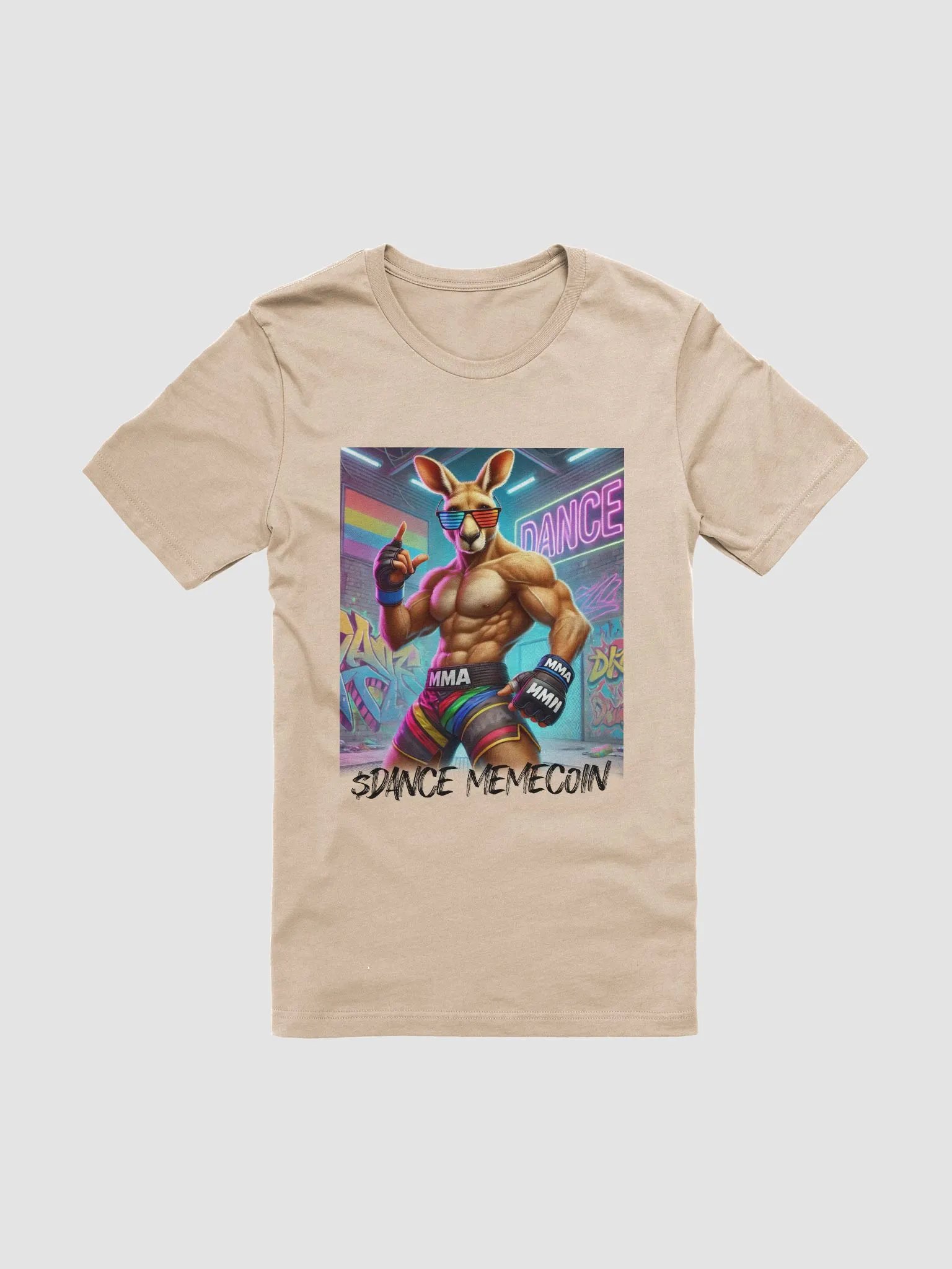 KUNG POW - DANCE MEMECOIN - PREMIUM TEE - TAN product image (3)