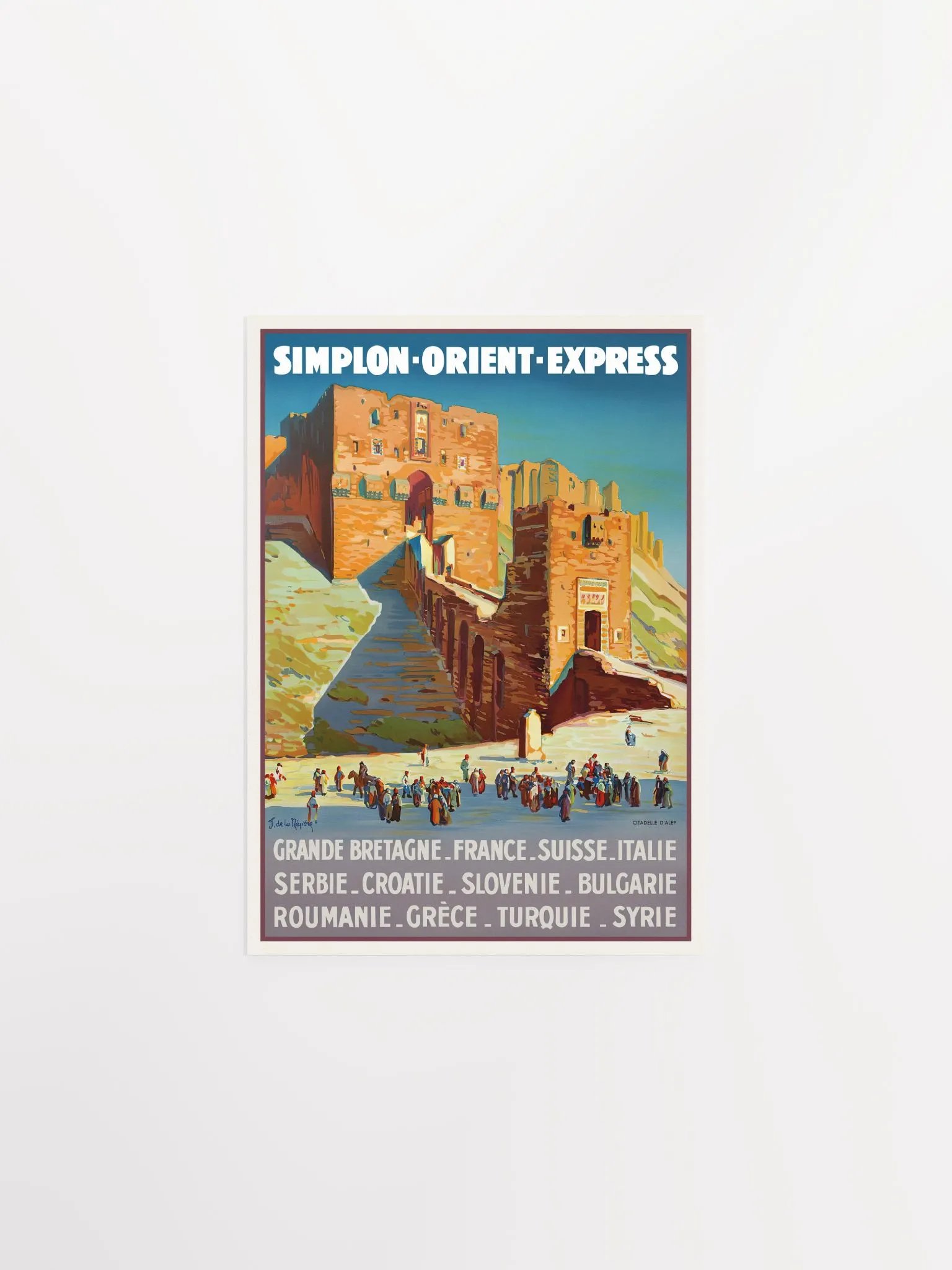 Simplon Orient Express, Aleppo, Syria — retro vintage travel poster, retro travel art, retro travel wall art product image (6)
