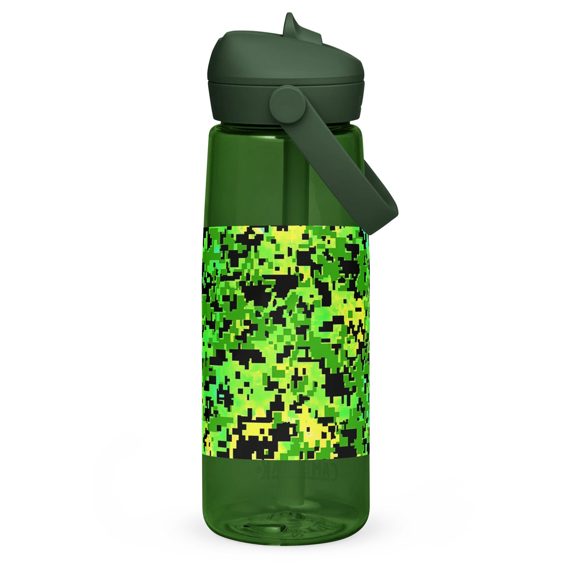 Pixelated Camo Flip Straw Water Bottle product image (2)