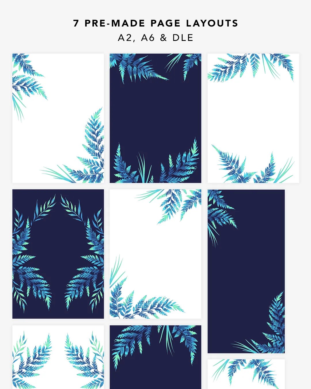 Watercolour Ferns Wedding Invitation Suite - Blue product image (5)
