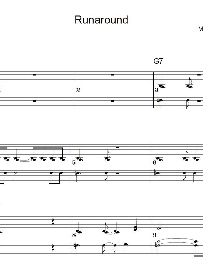 Runaround - Blues piano - Piano sheet music product image (1)