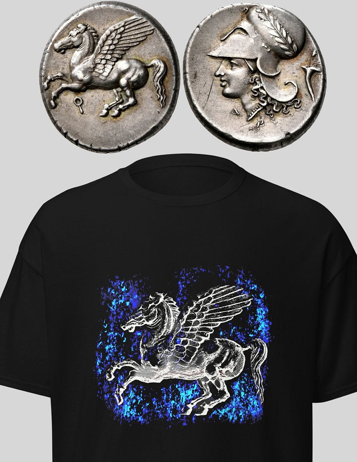 Winged Pegasus Star Shower Greek mythology, Black T-Shirt product image (2)