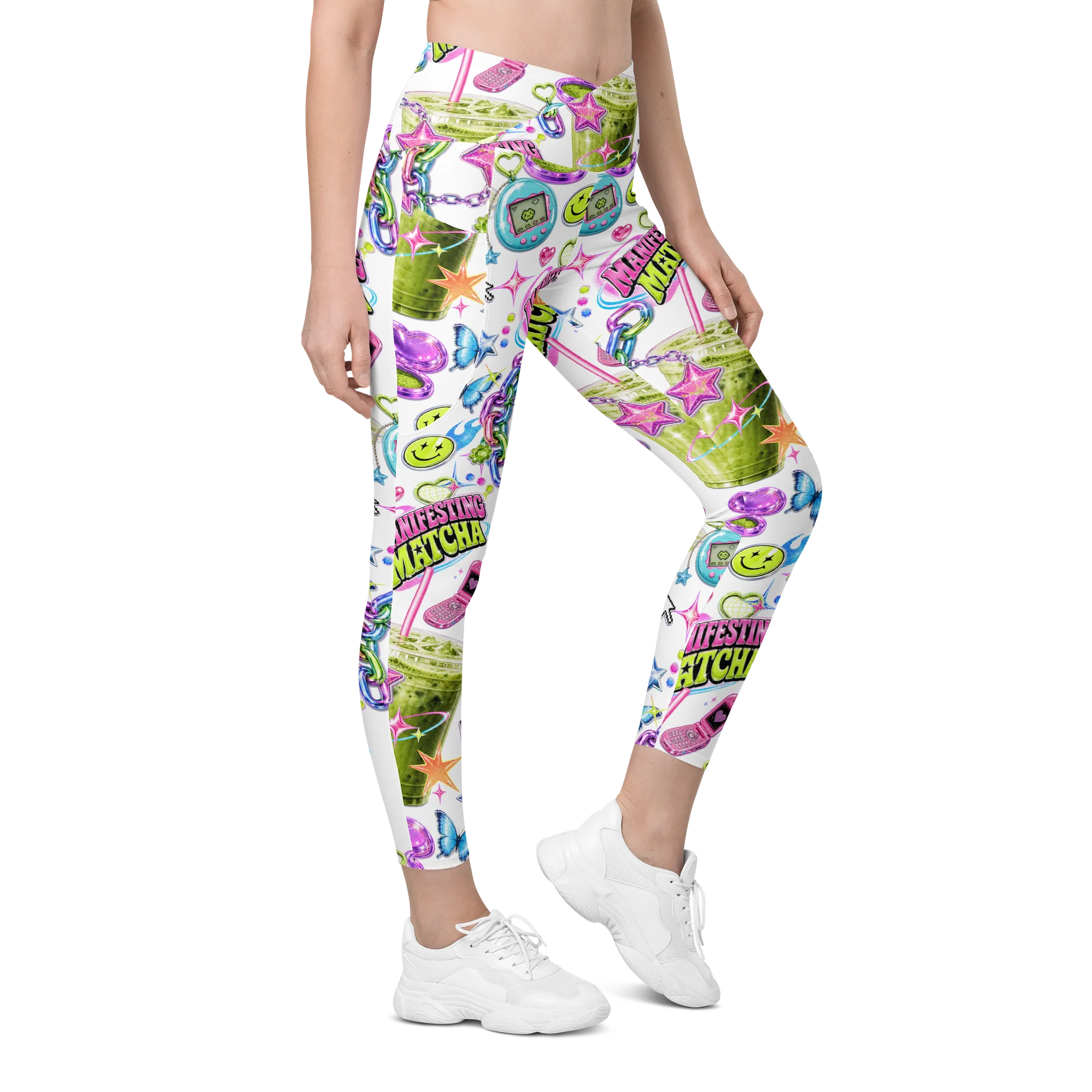 Manifesting Matcha Y2K Crossover Leggings product image (4)