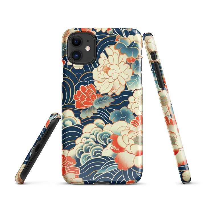 Traditional Japanese Floral iPhone Snap Case - Peony Wave Art Tech Cover product image (1)