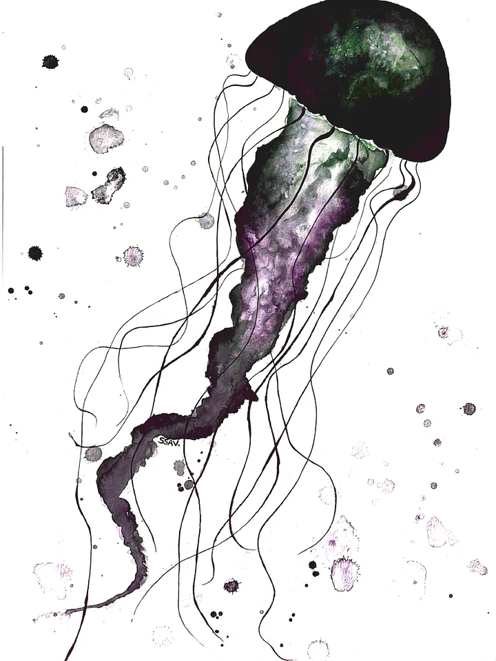 green purple jellyfish ssav. 4x6 print product image (1)