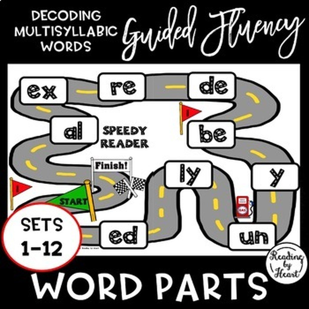 Word Parts: Guided Practice - Race Car Game (Grades 3-8) product image (1)