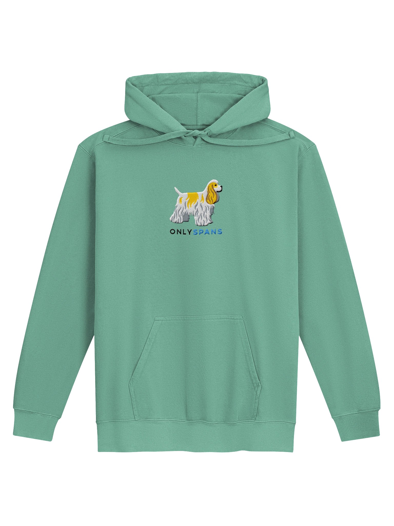 Only Spans Premium Hoodie (Embroidered) of an American Cocker Spaniel(Parti Lemon & White) product image (17)