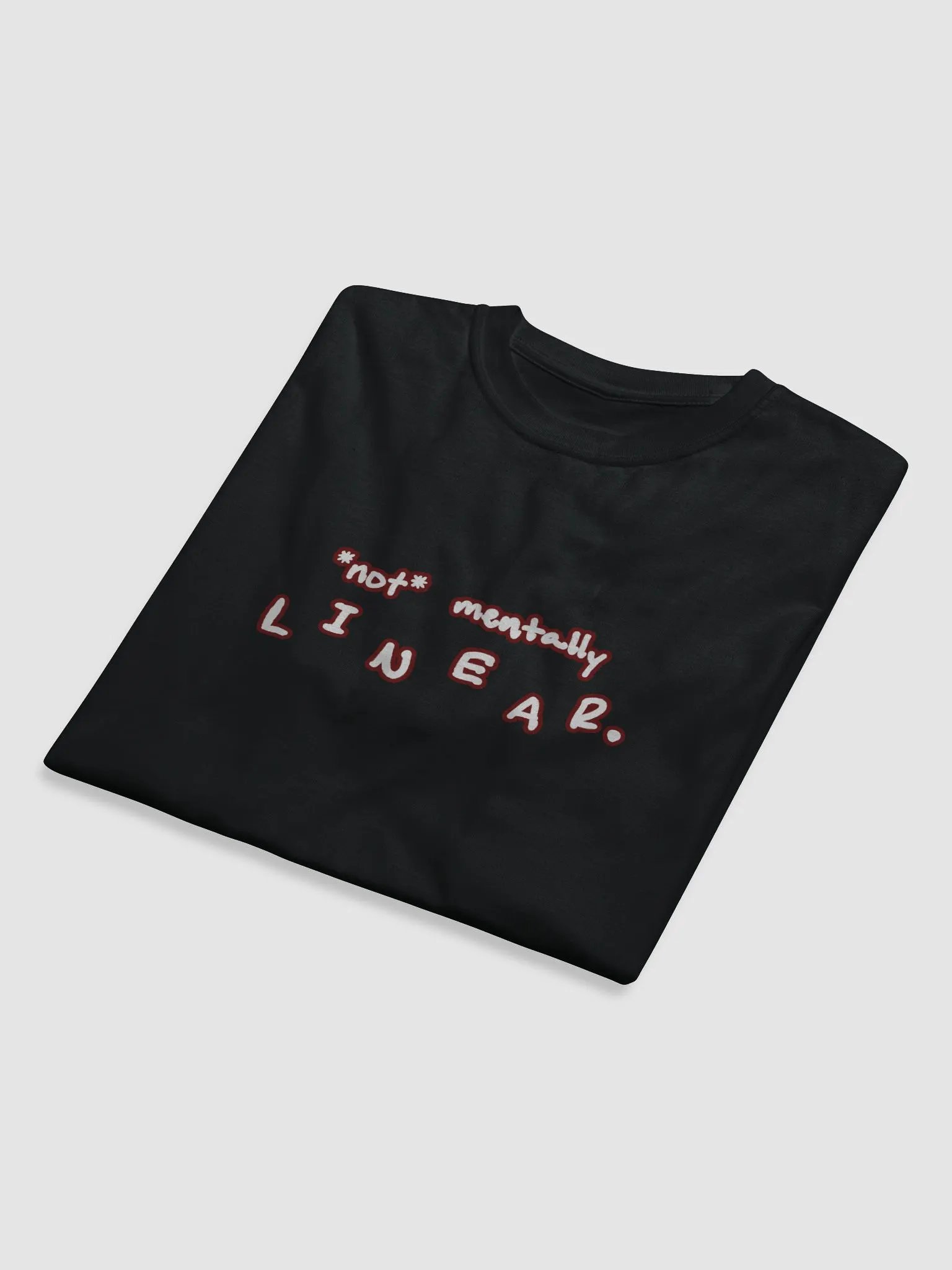 *not* mentally linear (lined design, #6D1616) unisex eco tee product image (8)