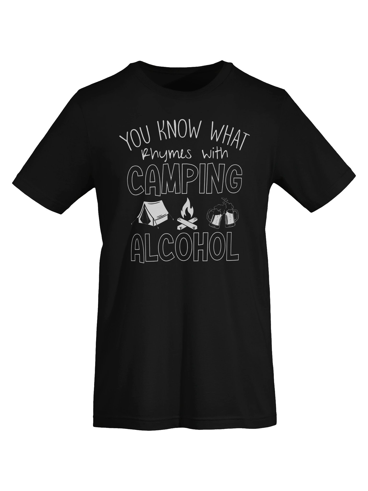 Camping Rhymes with Alcohol Funny Tee product image (3)