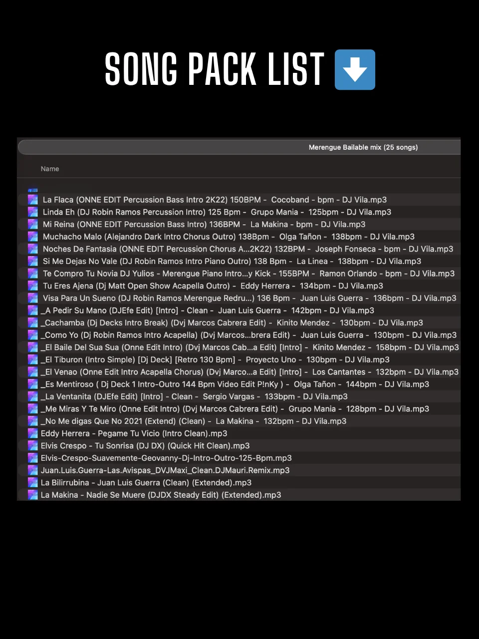 Merengue Bailable Mix – Song Pack product image (2)