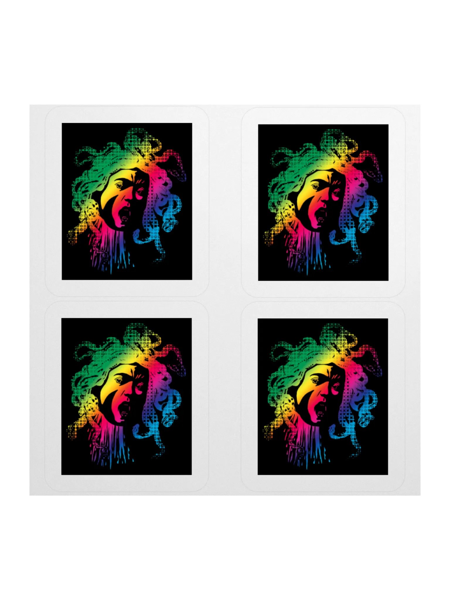 Sticker - Rainbow Halftone Medusa on Dark product image (1)
