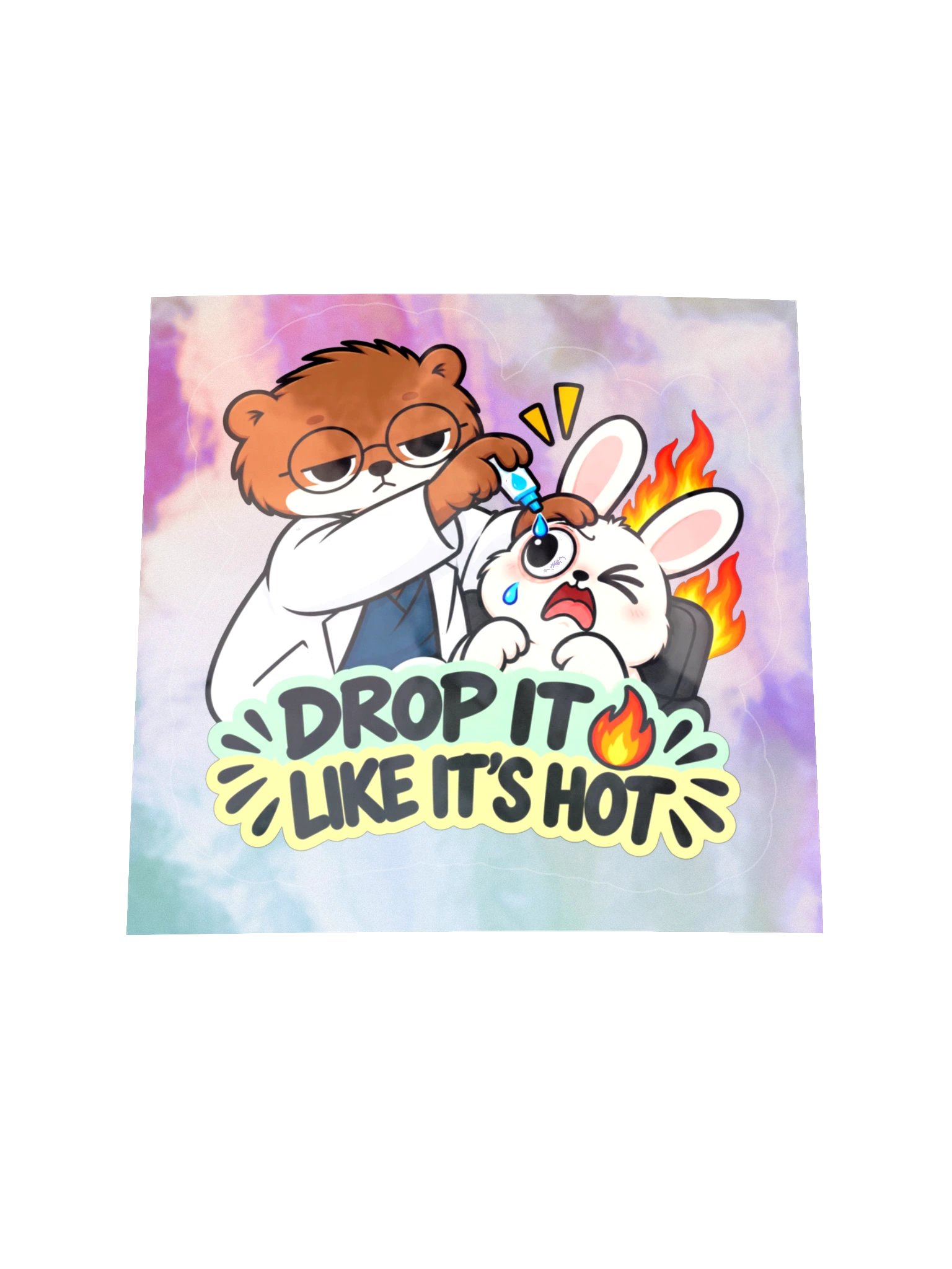 Sleepy Optometrist Drop It Like It’s Hot Holographic Sticker Sheet product image (1)