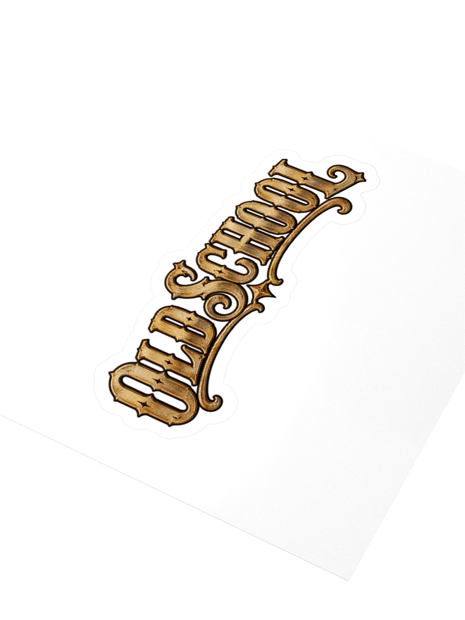 Old School Gold Vintage Kiss Cut Sticker product image (11)