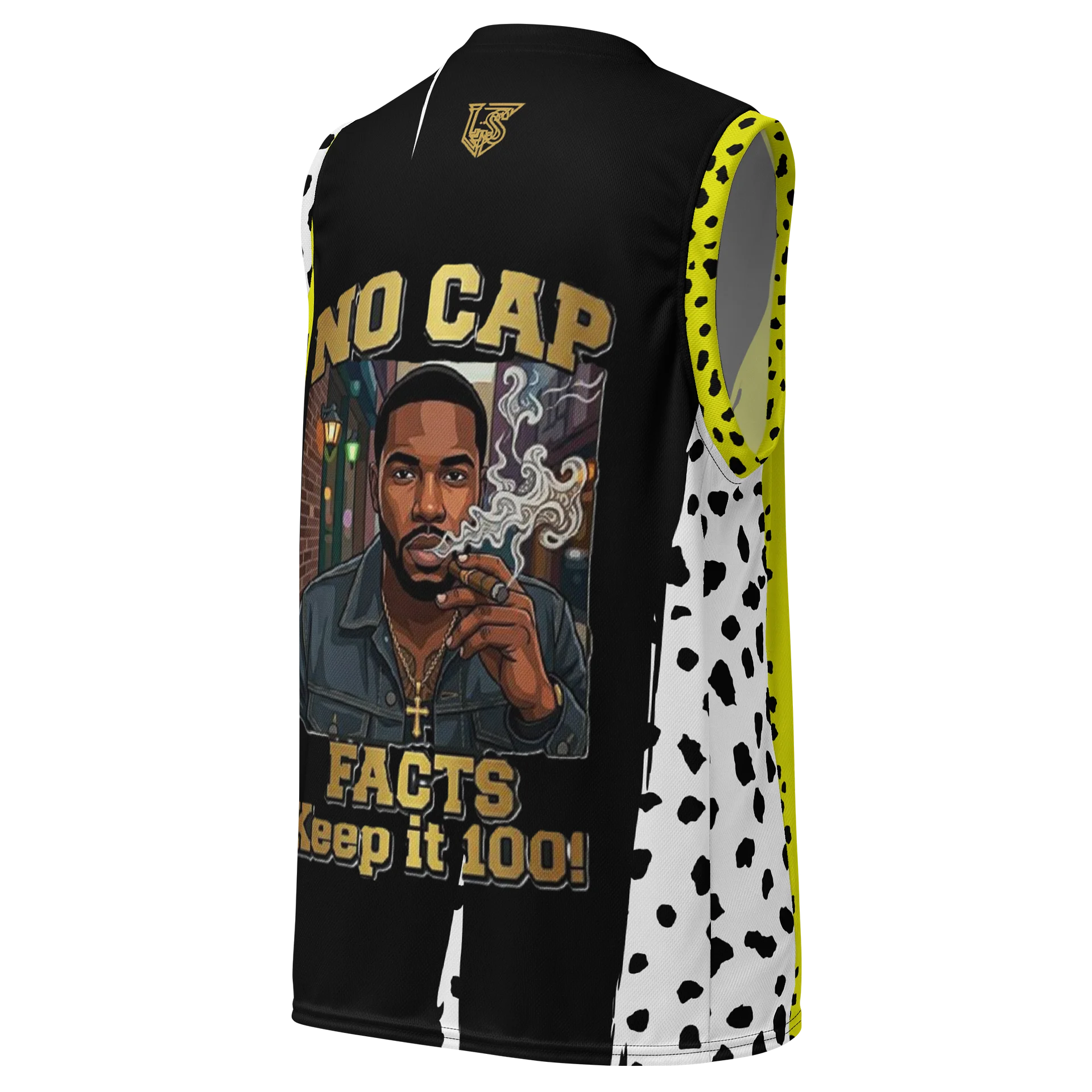 No Cap -Spotted Black and Yellow Sleeveless Pattern Design product image (3)
