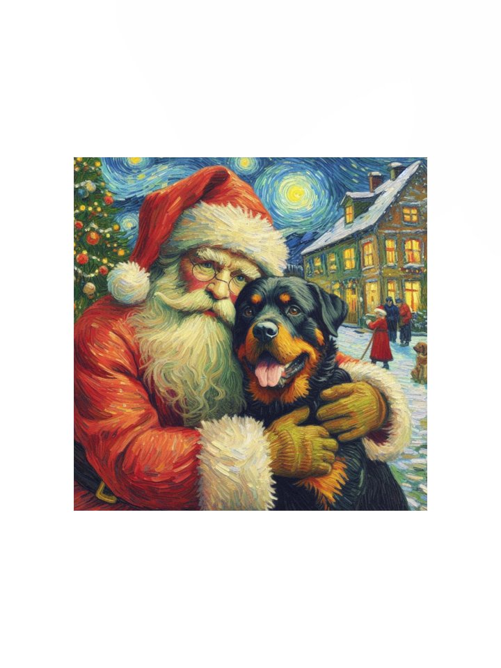 Rottweiler & Santa Matte Poster product image (1)