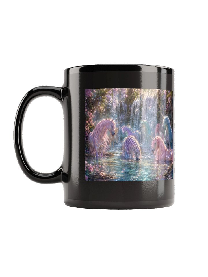 Waterfall Unicorns Black Glossy Mug product image (7)