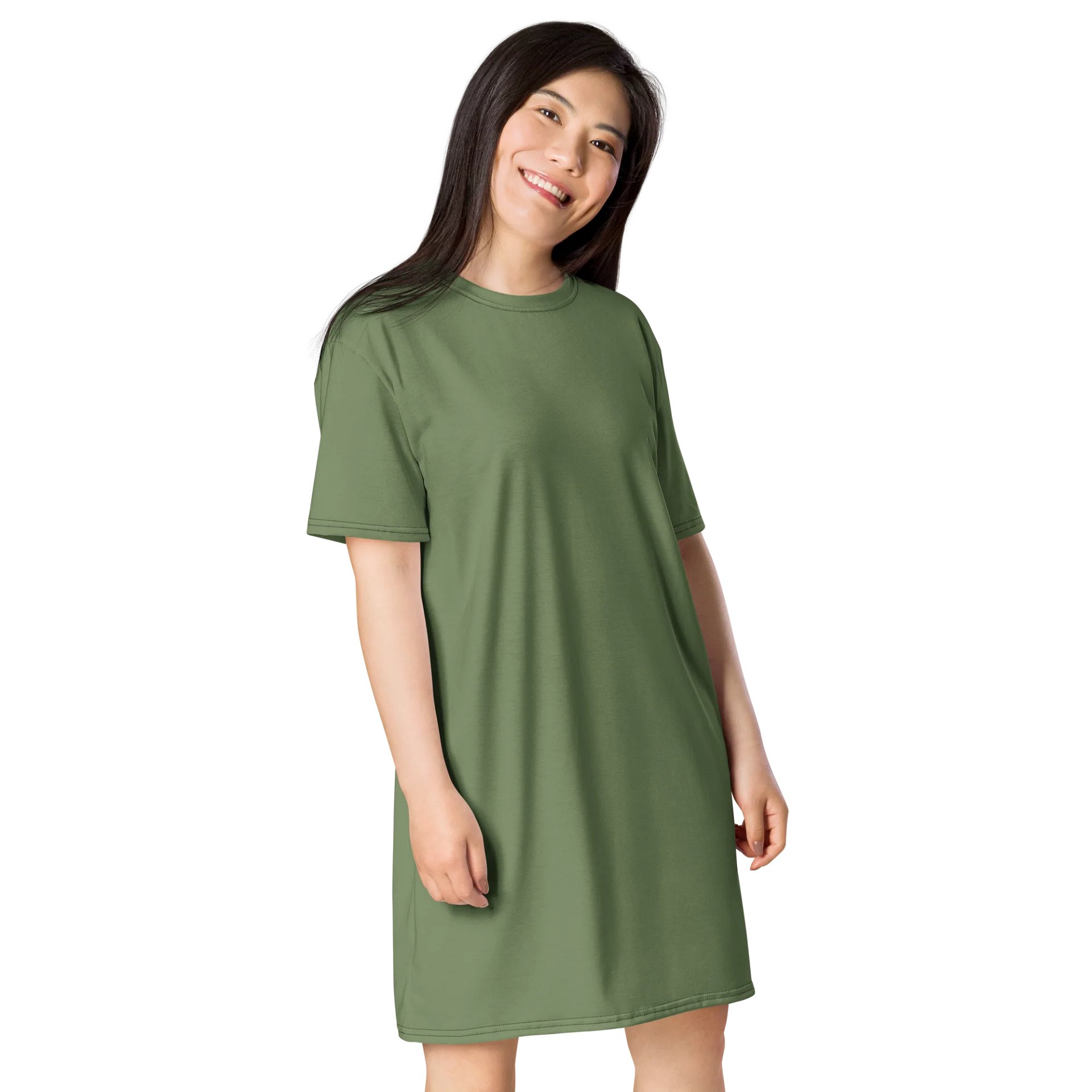 Oversized T-Shirt Dress - Bold Camouflage Green, Sizes 2XS-6XL product image (4)