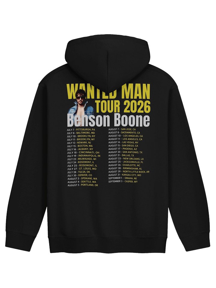 Wanted Man Featuring Benson Boone Tour Hoodie product image (2)