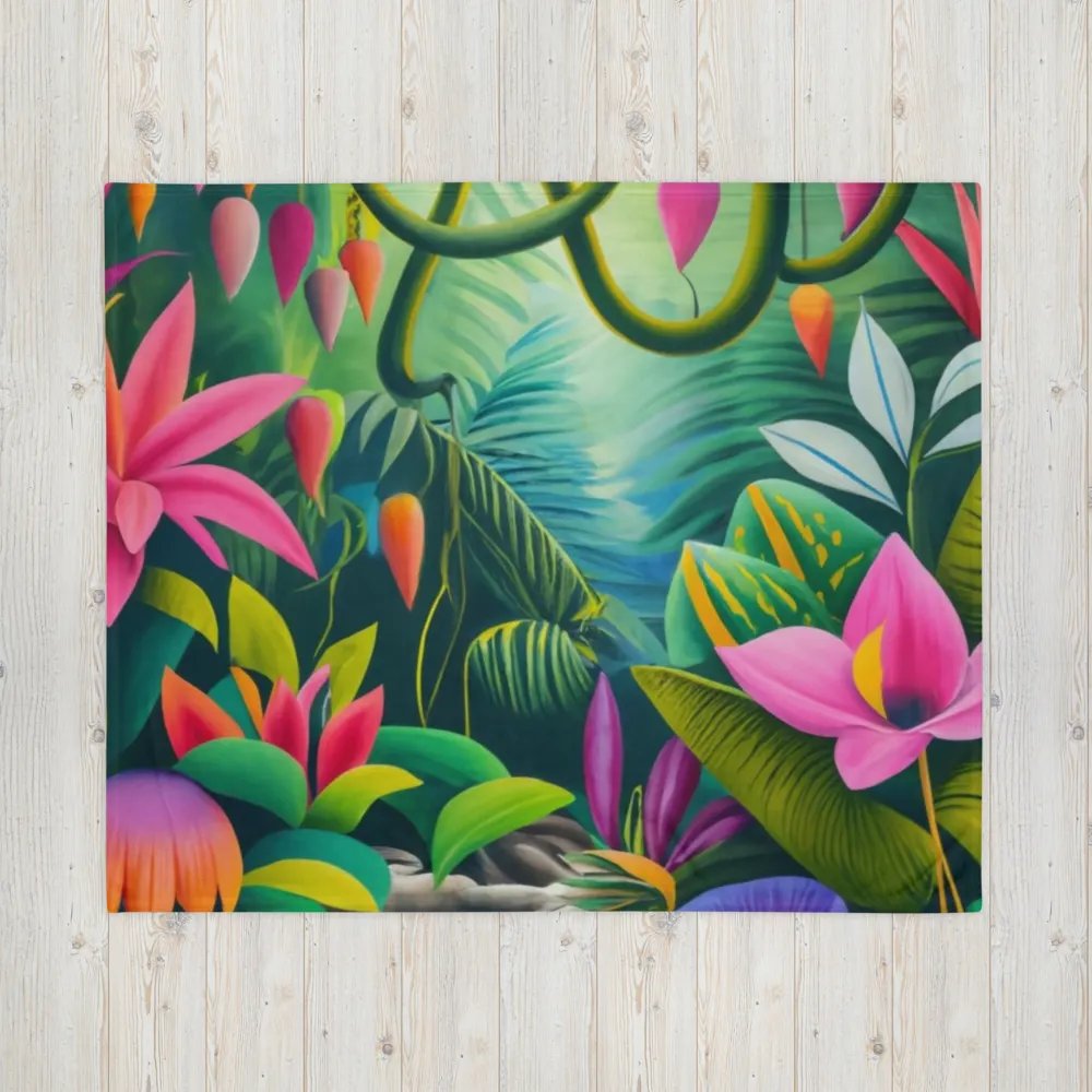 Exotic Jungle Foliage Throw Blanket product image (6)