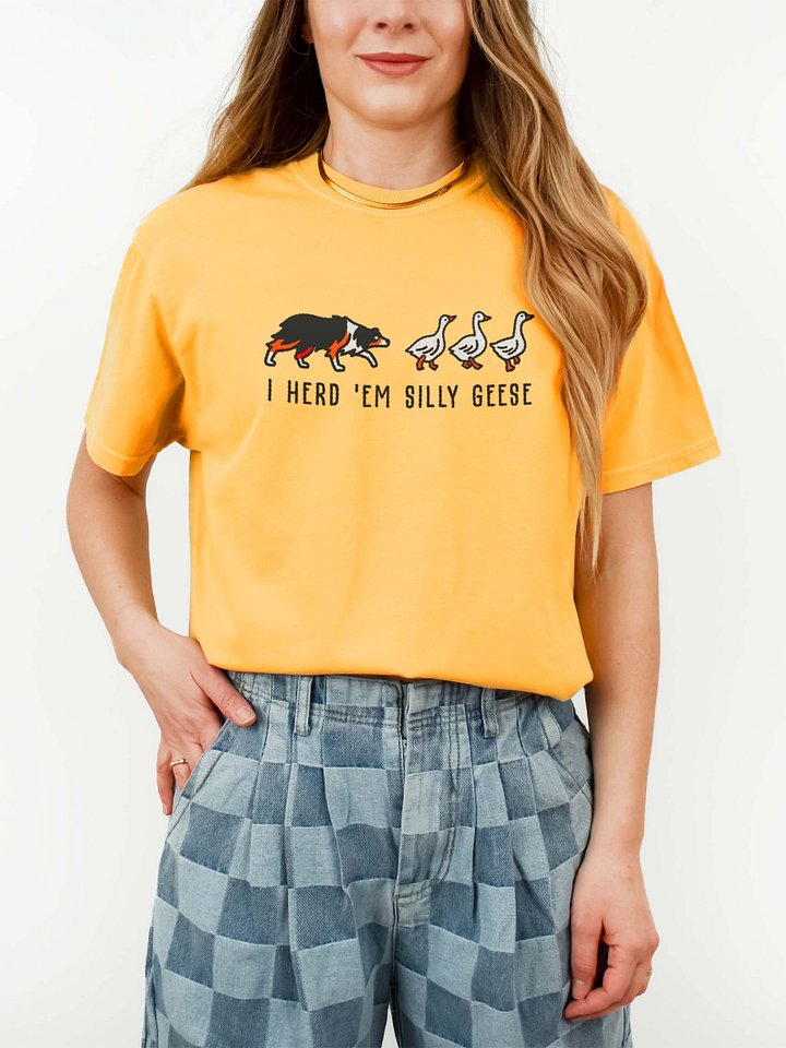 I Herd 'Em Silly Geese T-Shirt(Embroidered) of an Australian Shepherd(Tricolor) product image (2)