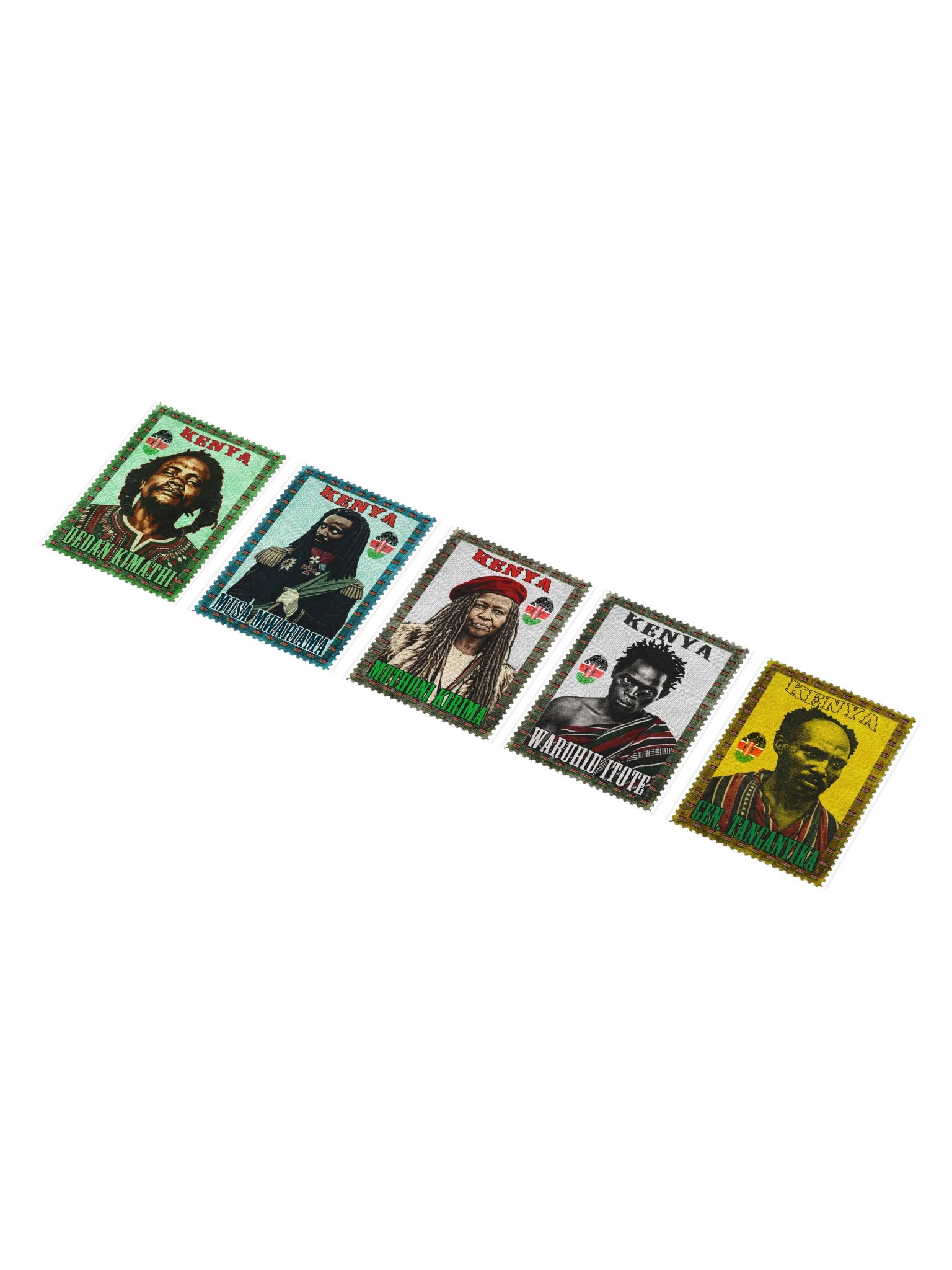Mau Mau Heroes Sticker Strip | Kenya Vintage Stamp Stickers product image (3)