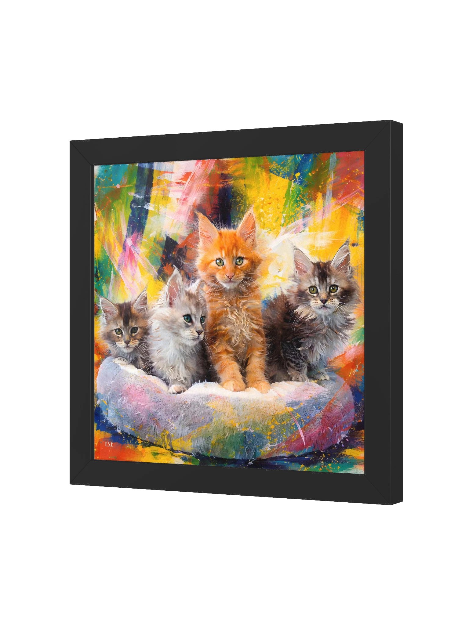 Vier flauschige Maine Coon im Farbenmeer product image (21)