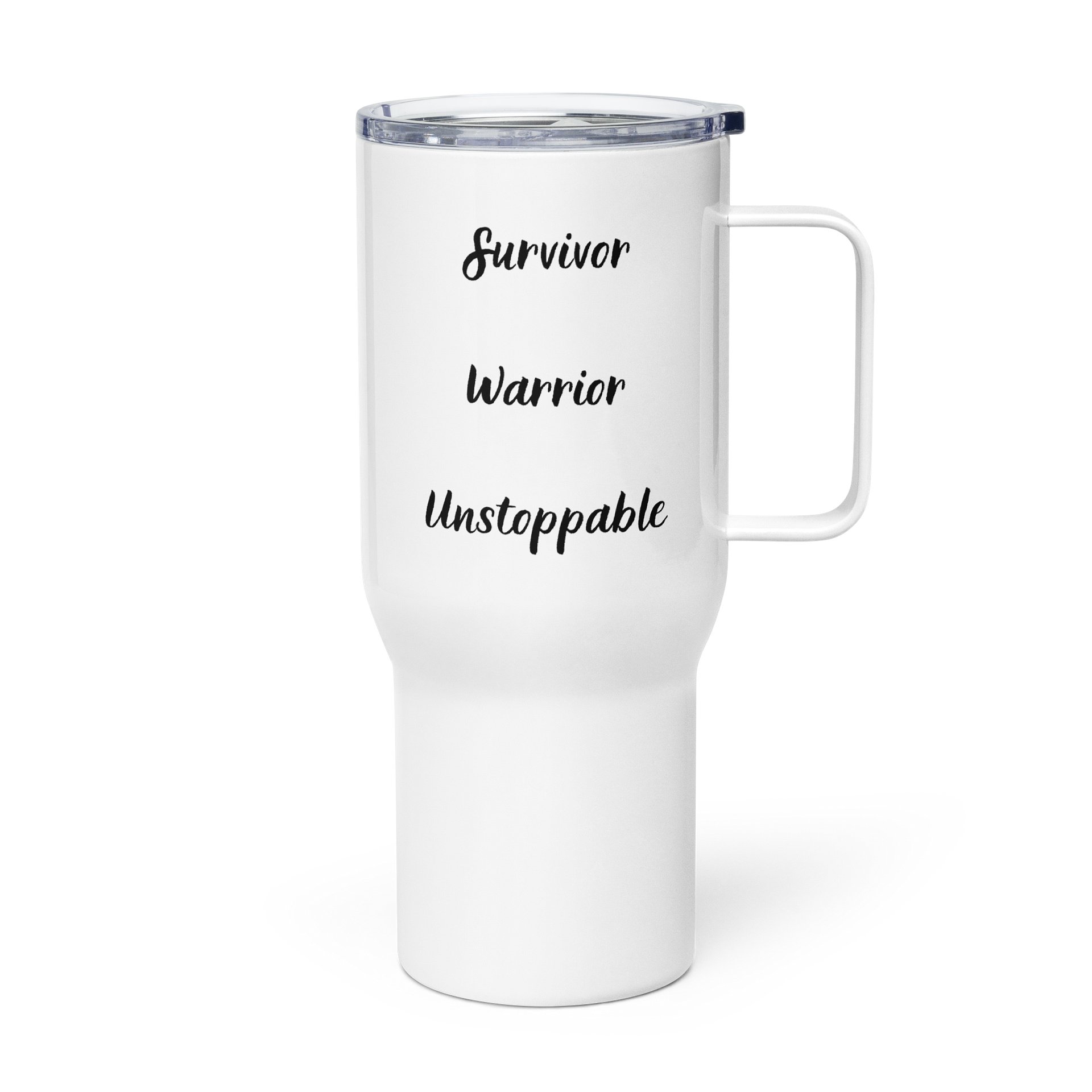 Ovarian Cancer - Fearless Fighter Travel Mug with Handle product image (2)