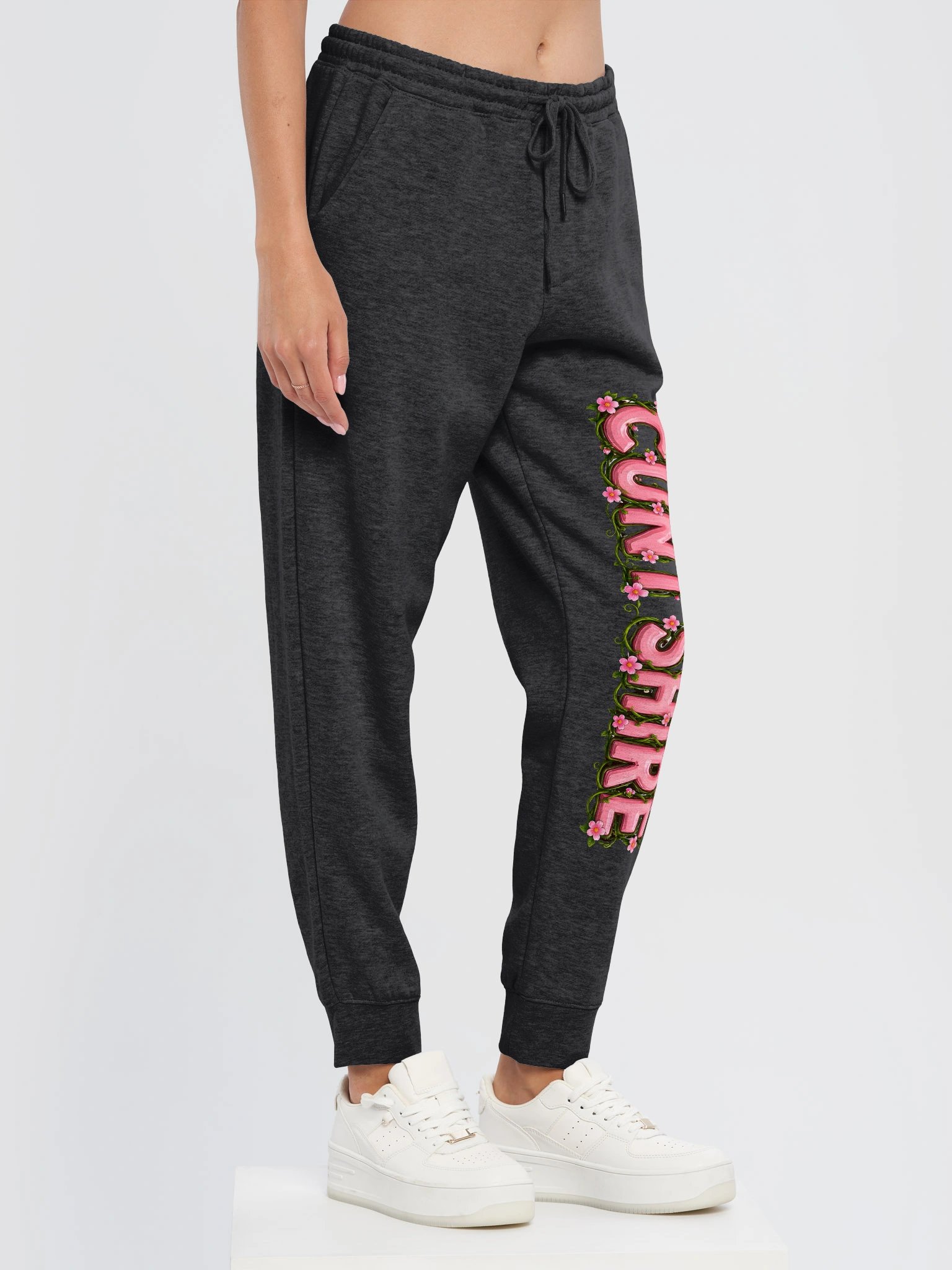 [CUNT SHIRE] Texture Fleece Joggers -Pink Logo- product image (3)