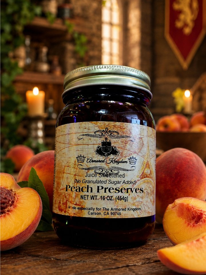 The Armored Kingdom Peach Preserves(16oz)-Sweet-Rich-Orchard Fresh Flavor-Smooth & Spreadable product image (1)