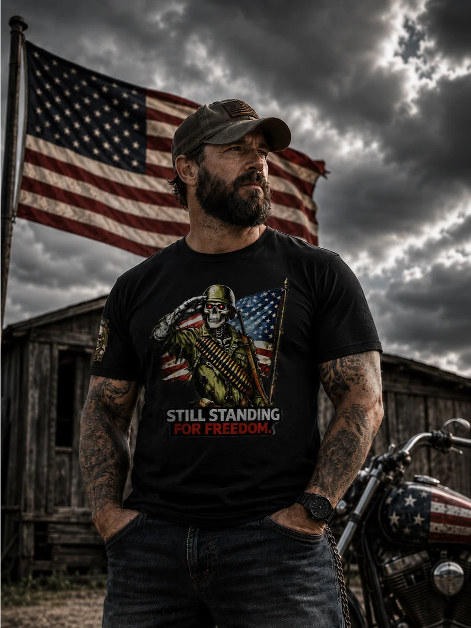 Patriotic Skeleton Soldier Men's Premium Tee product image (3)