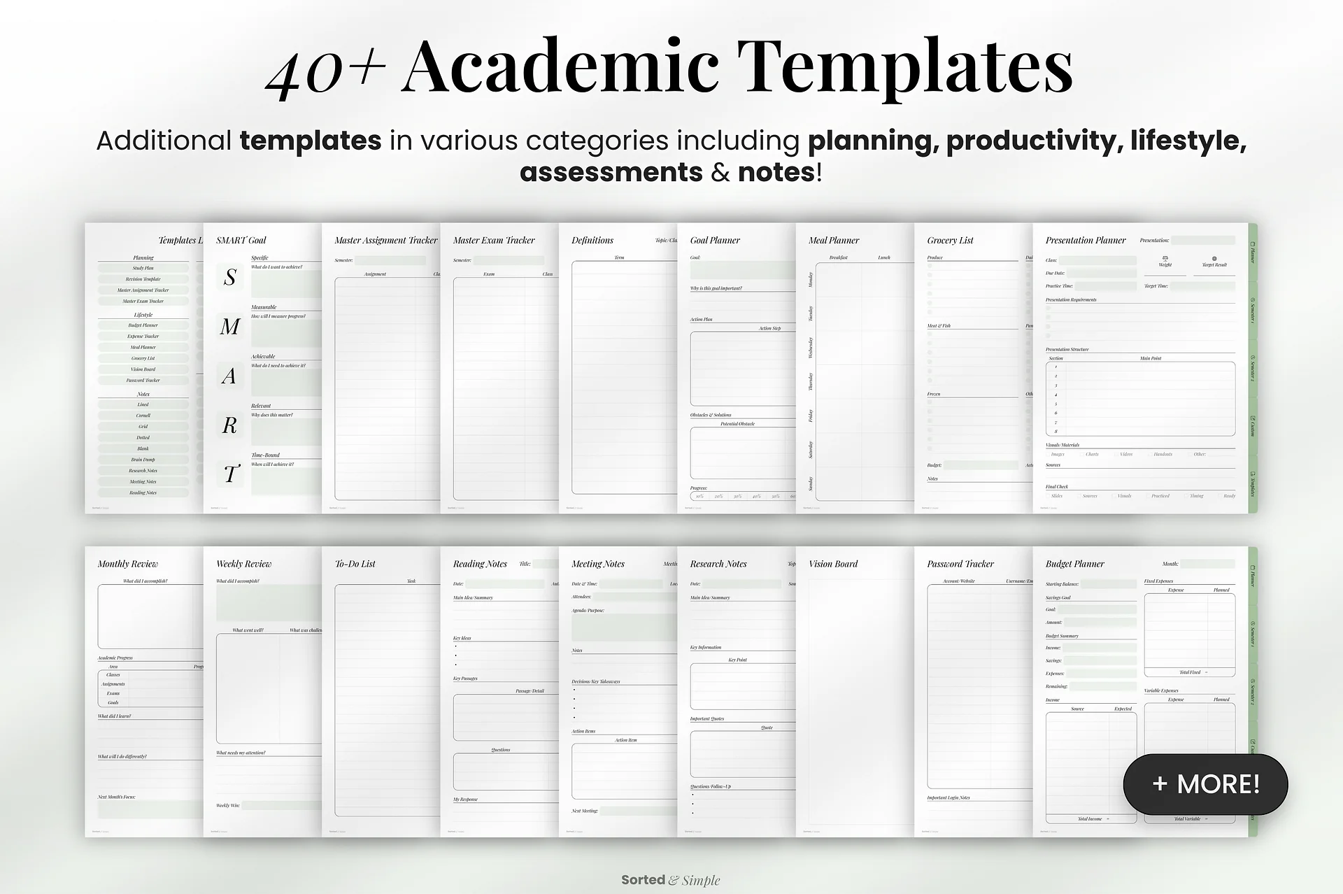 2026/2027 Mid-Year Student Digital Planner Portrait - Matcha Green product image (6)