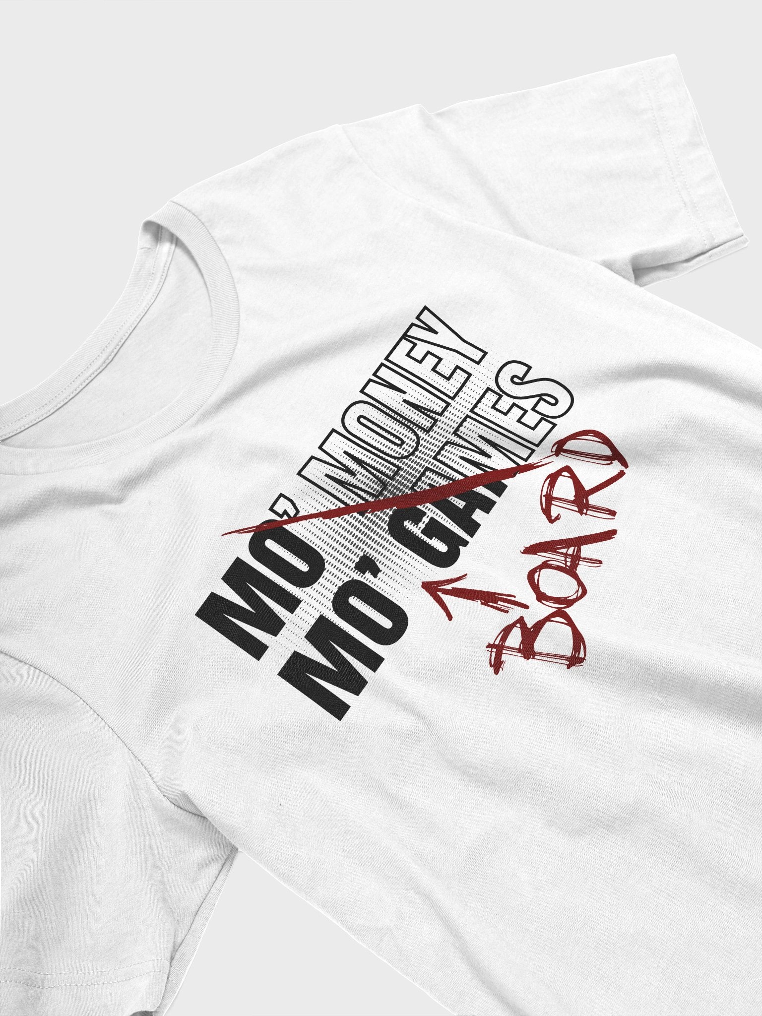 90s Rap Shirt for Board Gamers, Cool Unisex Gamer White T-shirt, Mo Money Mo Board Games product image (5)