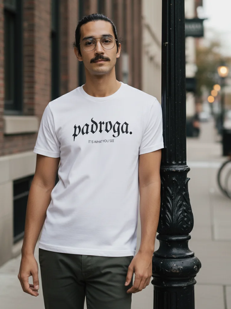 padroga. essentials black tshirt arc logo product image (7)