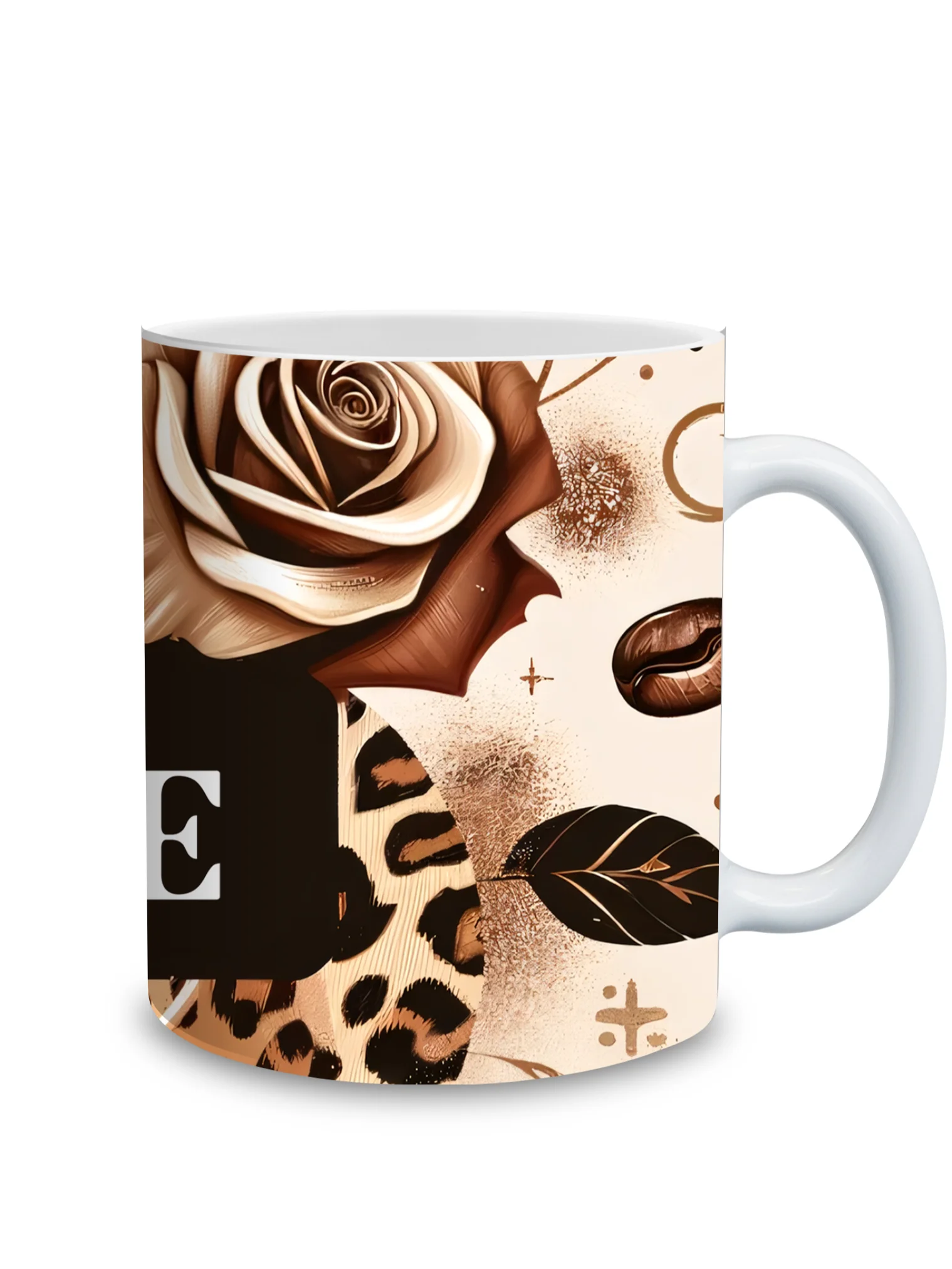 Today's Vibe Lots of Coffee 11oz Mug – Stylish Coffee-Themed Ceramic Cup with Chic Leopard and Floral Design – Perfect Gift for Coffee Lovers product image (3)