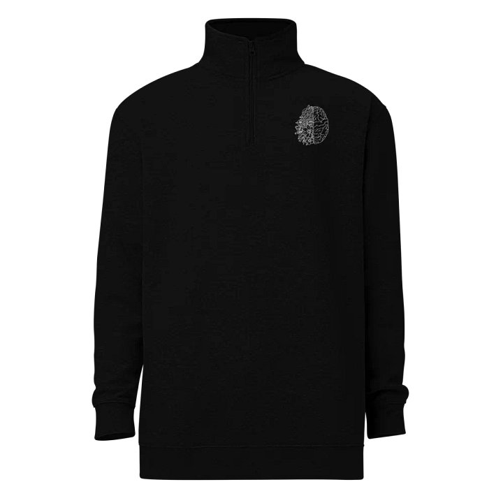 all hail the brain (quarter zip with white design) product image (1)