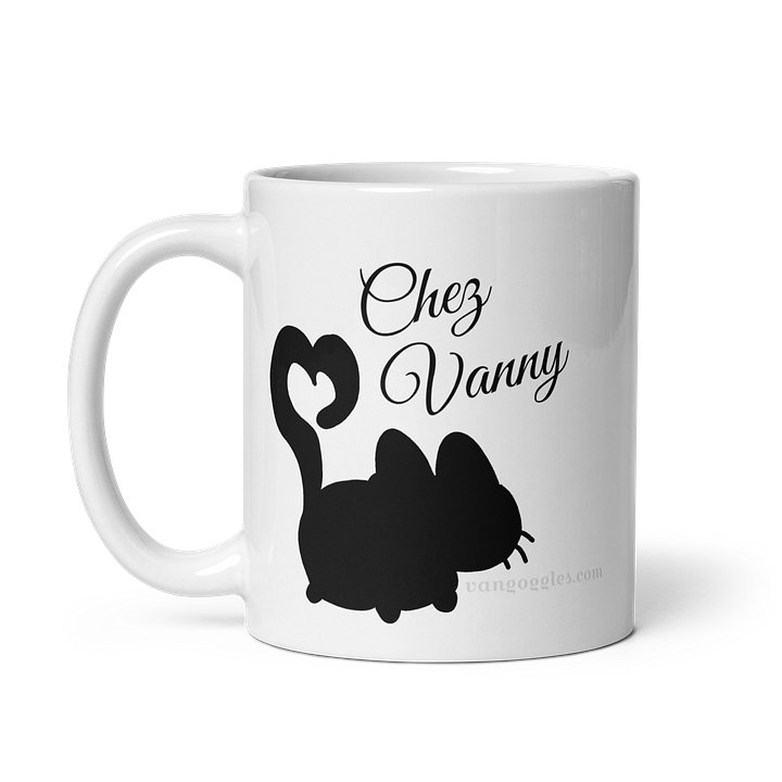 chez vanny logo coffee mug - black on white product image (2)