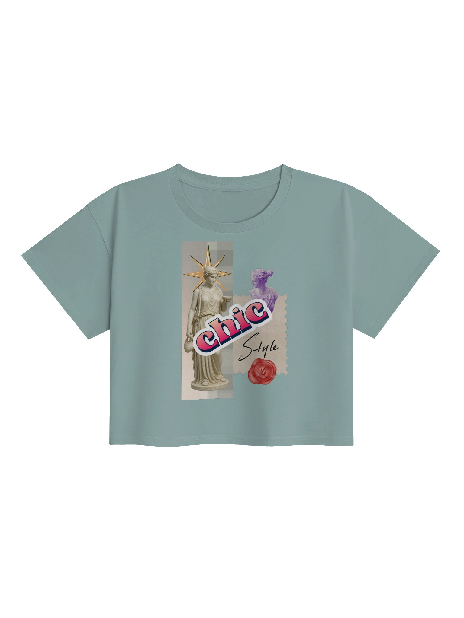 Chic Style Collage Crop Top product image (4)