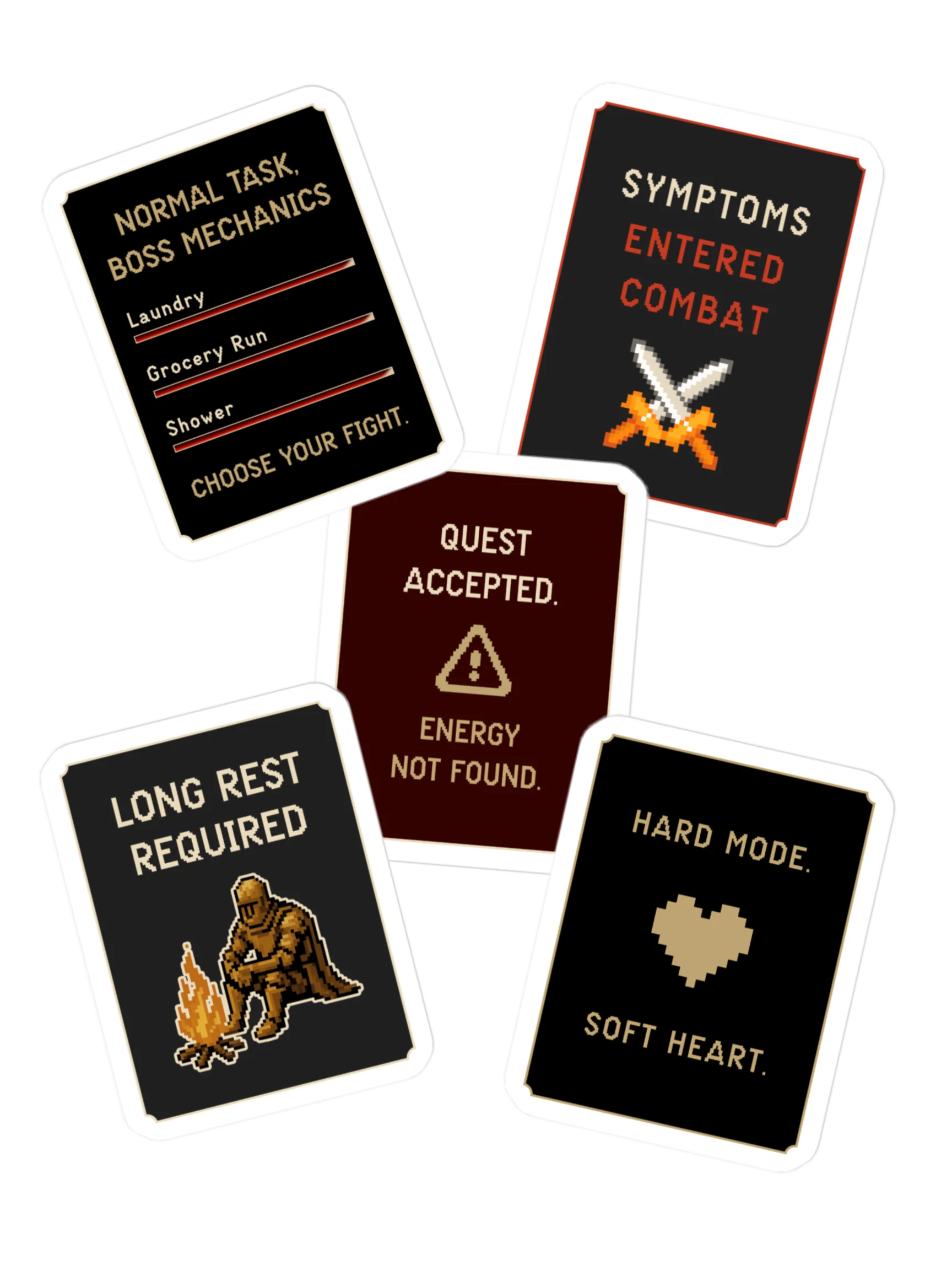 Spoonie Gamer Sticker Pack | Chronic Illness Vinyl Decal Sheet product image (1)