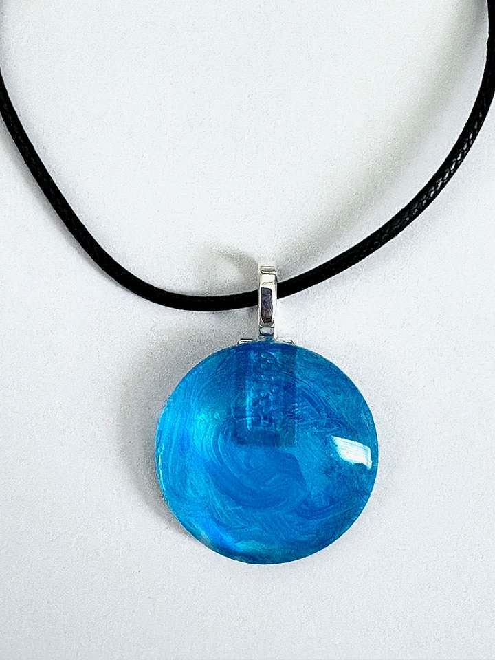 MFD-00088 | Handmade Cabochon Necklace | Teal Blue | by Monique Faella Designs™ product image (1)