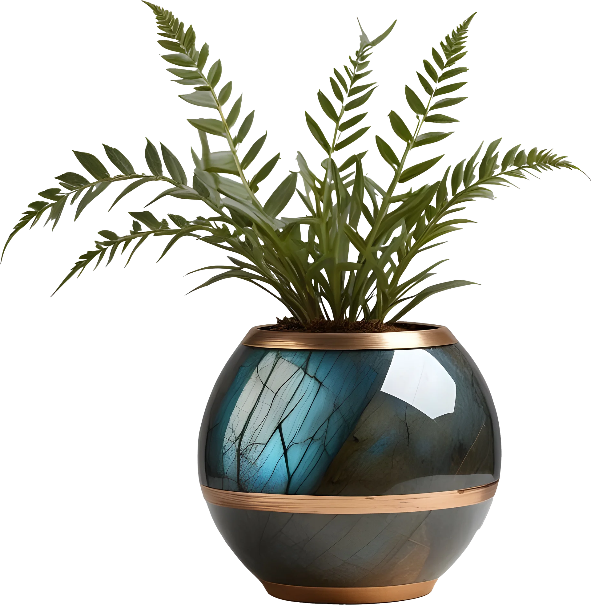 Stellar Luxe – Azure Glow Vase PNG product image (1)