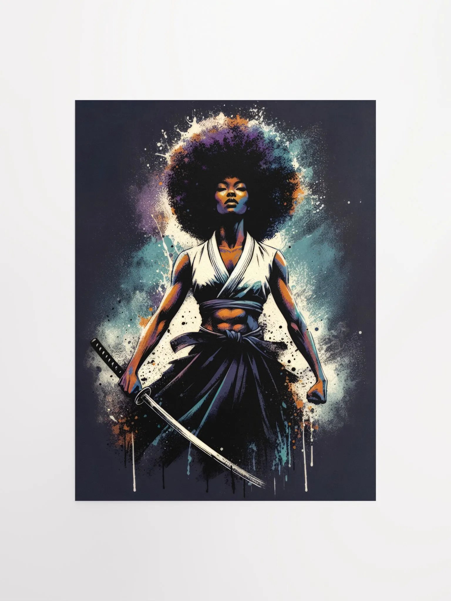 Afro Blade Princess Art Poster Print product image (1)