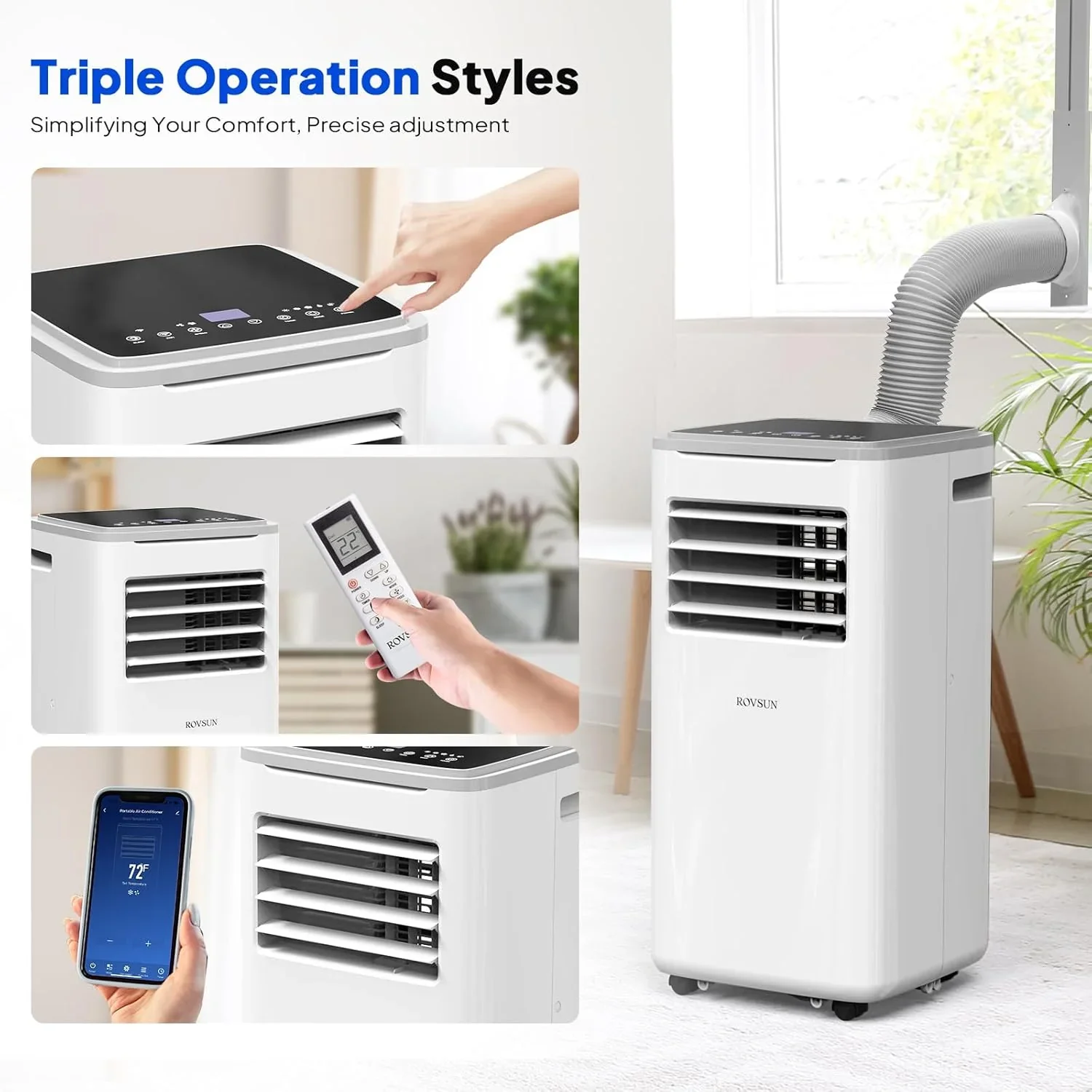 9000 BTU Portable Air Conditioner with Heating, Dehumidifier, Sleep Mode & Remote Control product image (3)