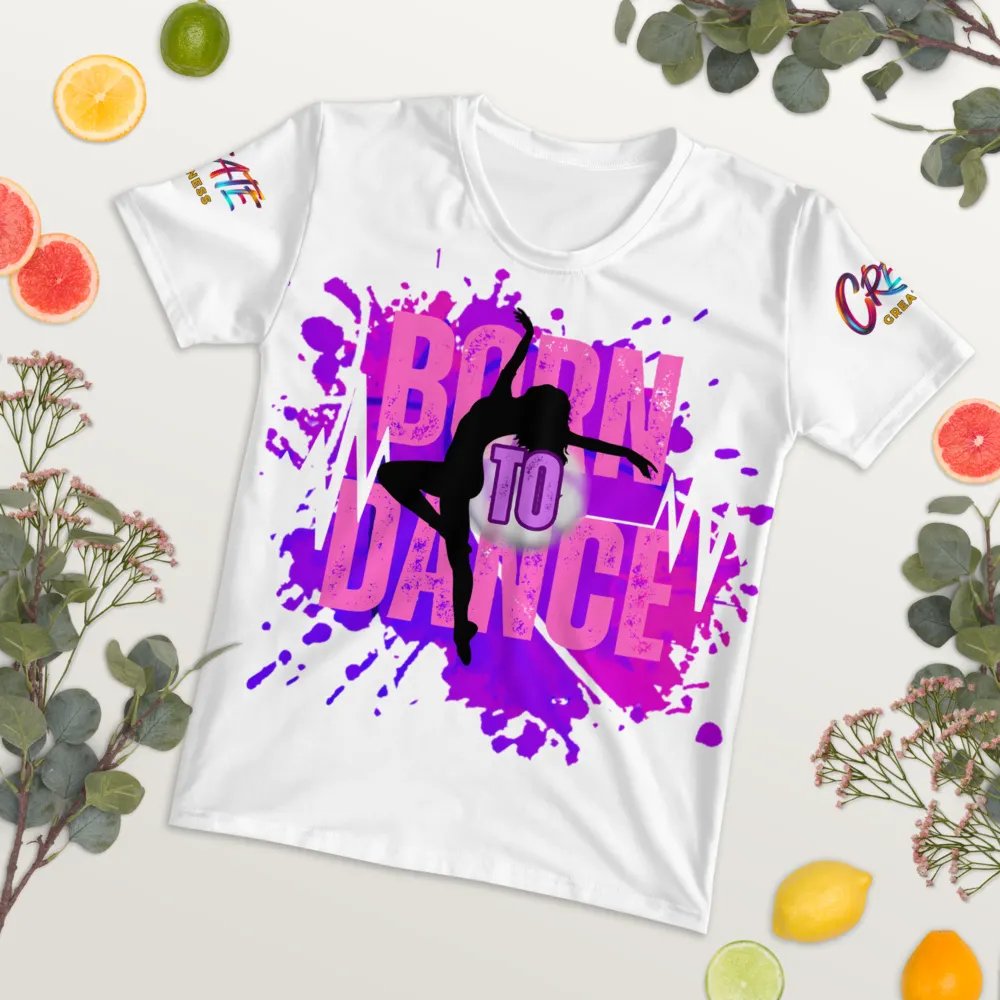 Born to Dance Her Silhouette All-Over Print Women's T-Shirt product image (9)