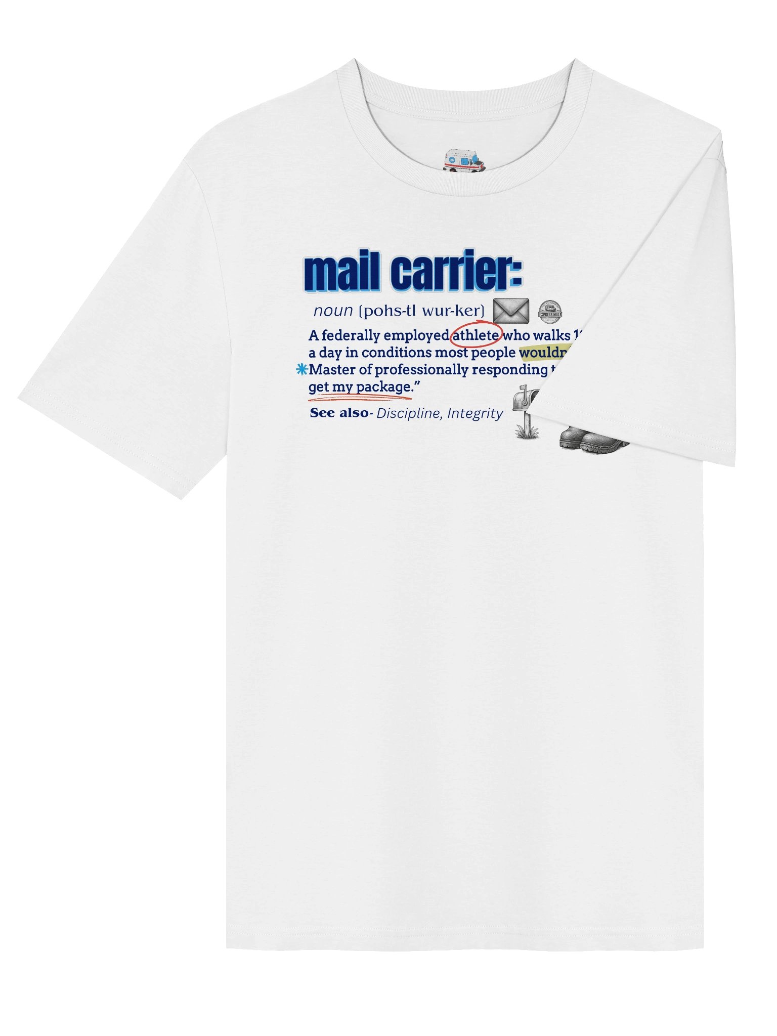 The "Mail Carrier" Definition Tee (WHITE) product image (4)