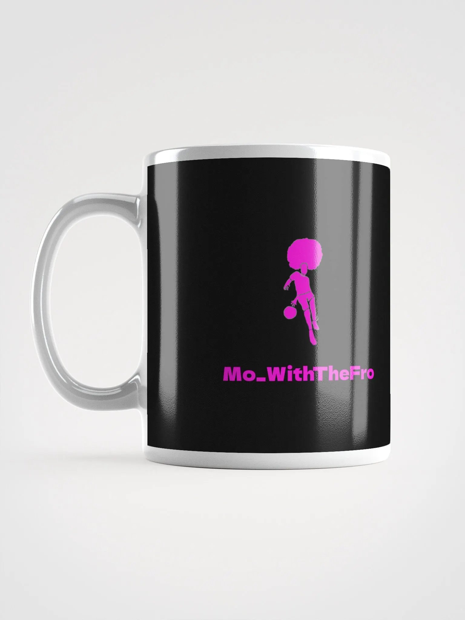 Mo_WithTheFro black Mug pink logo product image (3)