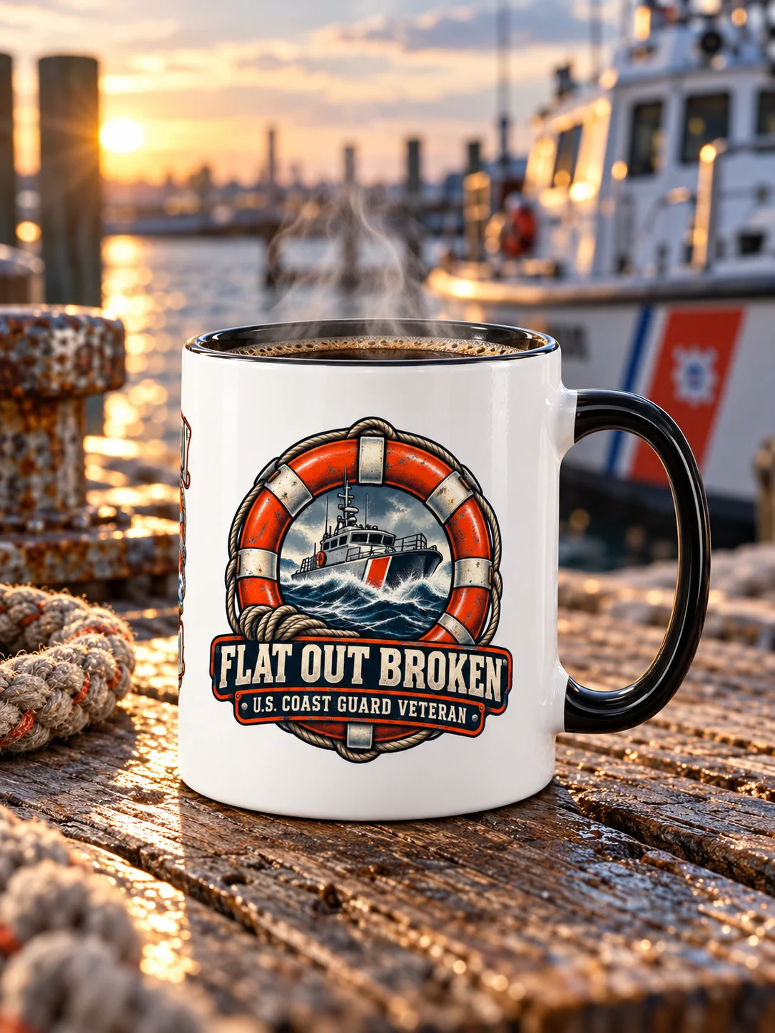 Coast Guard Veteran Coffee Mug — Always Ready, Barely Fully Assembled | Flat Out Broken™ product image (1)