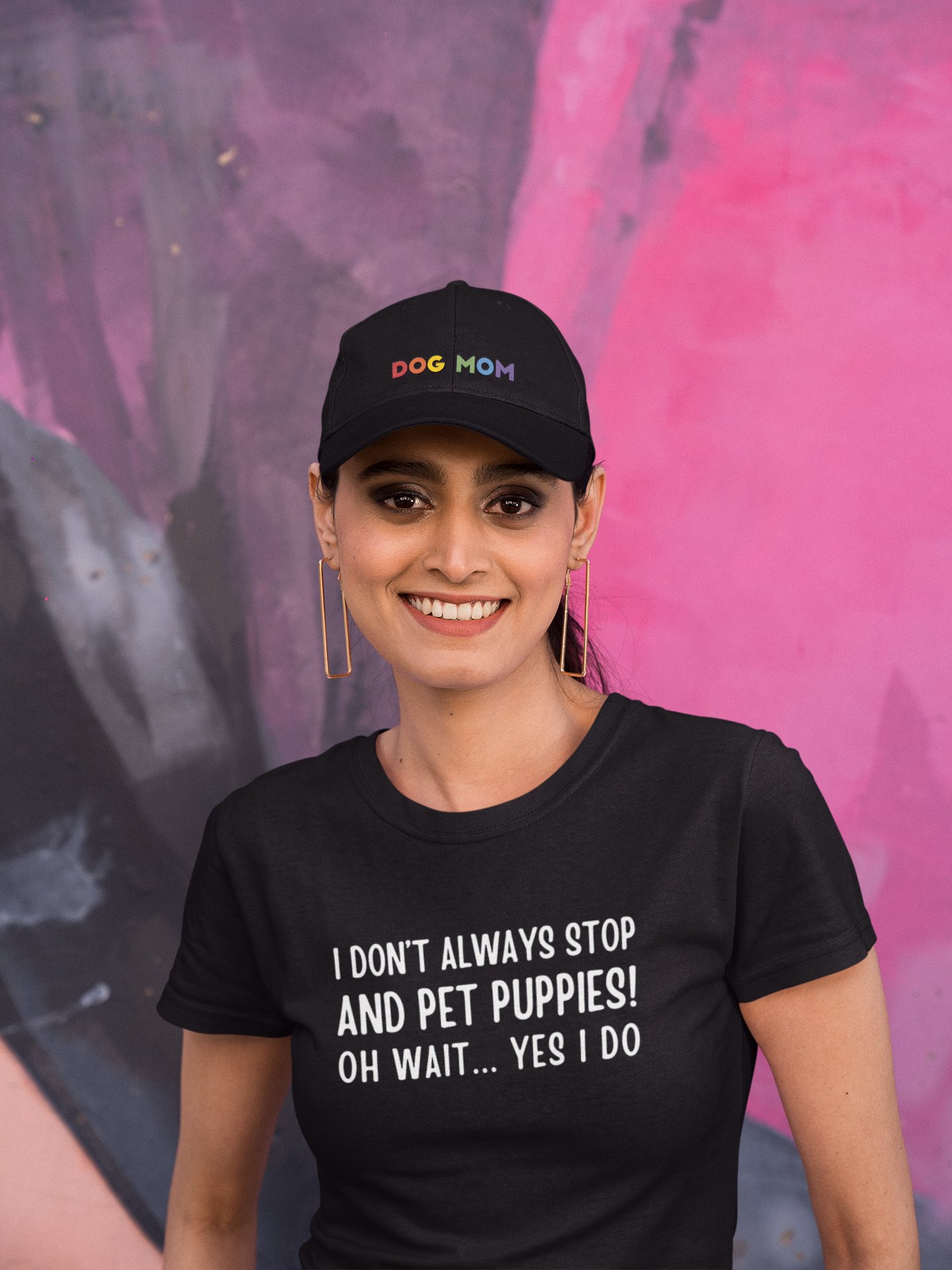 I don't always stop and pet puppies! oh wait yes I do, white print on Gildan 64000 Tee product image (1)