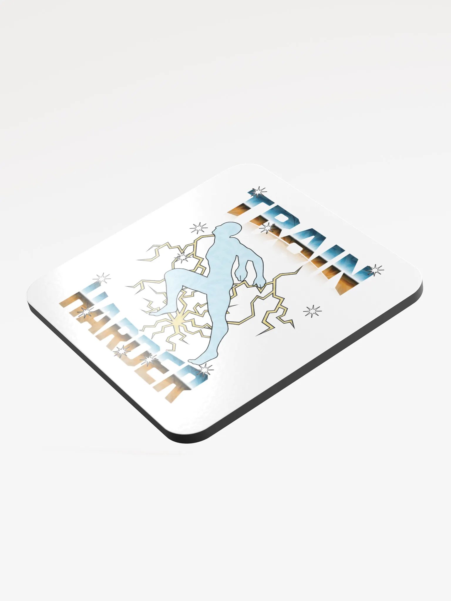 Train Harder Runner Electric Energy Cork Coaster Set product image (4)