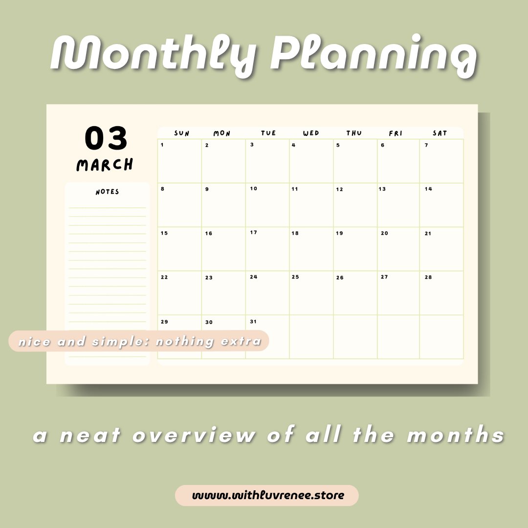 2026 Minimalist Digital Planner: Portrait, Goodnotes, Notability product image (5)