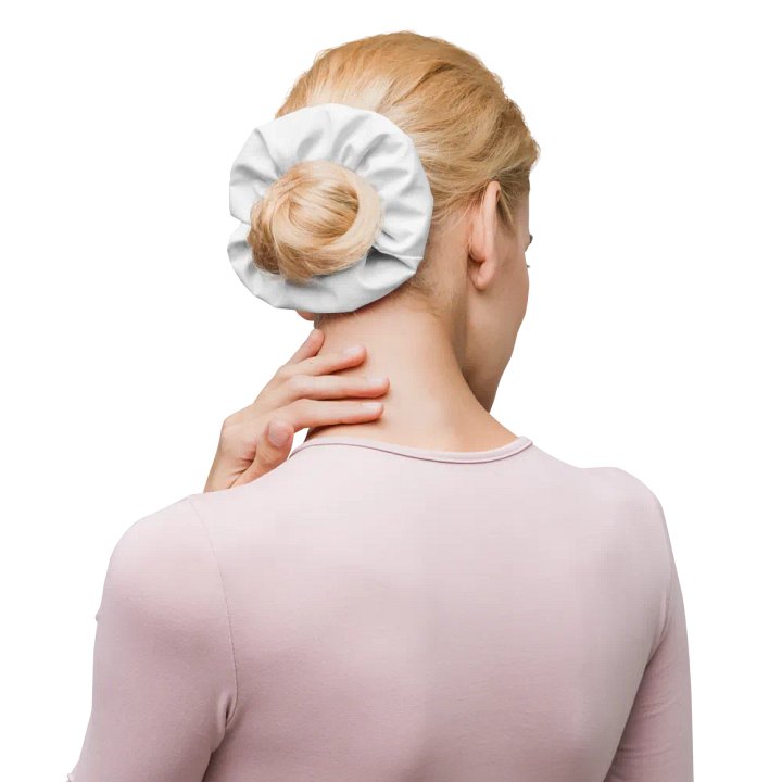 Zenith White Print Scrunchie - Eco-Friendly All-Over Design product image (1)